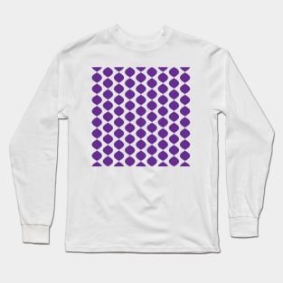 Mid Century Modern Retro 60s Waves Pattern  (Violet Pure) Long Sleeve T-Shirt